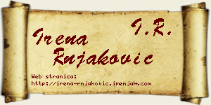 Irena Rnjaković vizit kartica